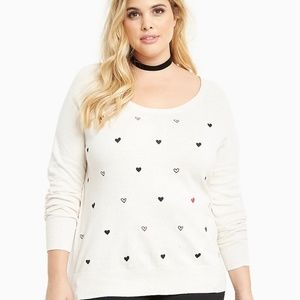 Torrid Ivory Heart Sweater